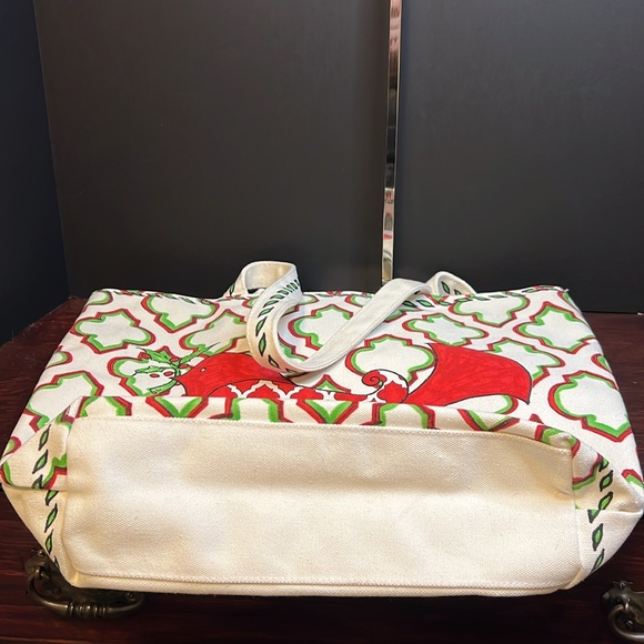 ❤️ Brighton NEW Beige Red Green Love & Joy Canvas Tote ❤️ - Picture 9 of 9